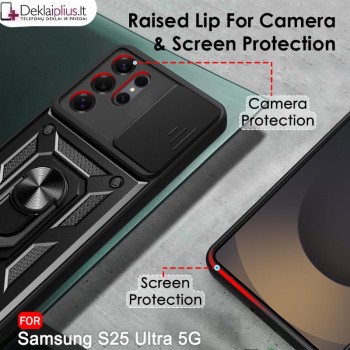 5in1 smūgiams atsparus dėklas su žiedu ir kameros apsauga (Samsung Galaxy S25 Ultra) 5in1 smūgiams atsparus dėklas su žiedu ir kameros apsauga (Samsung Galaxy S25 Ultra)